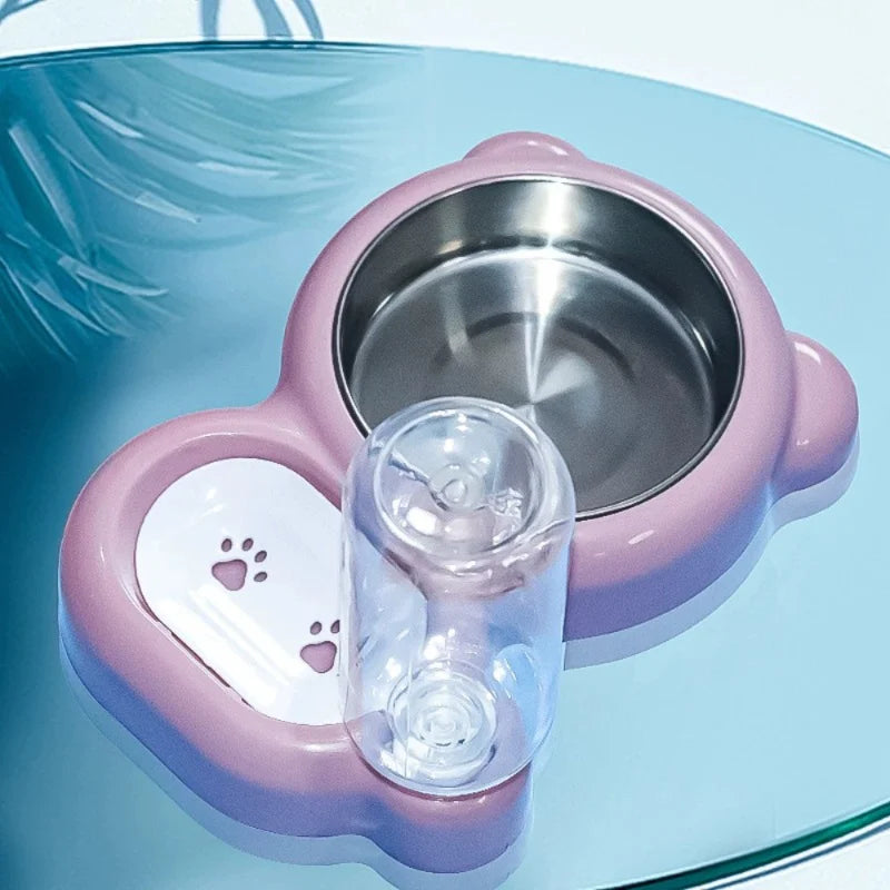 2-In-1 Auto Pet Food & Water Bowl for Dogs & Cats, Leakproof Durable Design, Bpa-Free, Non-Slip Base, Large Capacity, Easy Clean