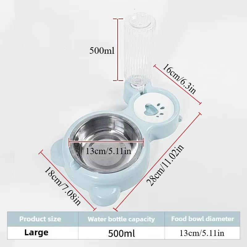 Pet Water Dispenser for Cats and Dogs Automatic Water Storage Pet Food Bowl Food Container with Waterer Pet Supplies