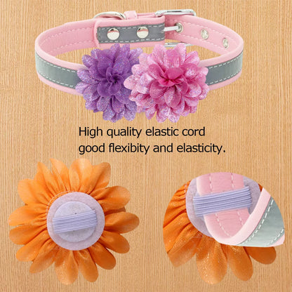 50Pcs Flower-Collar Spring Dog Supplies Slidable Dog Bow Tie Pet Collar Pet Dog Collar Charms Pet Products for Dogs Pet Bowties