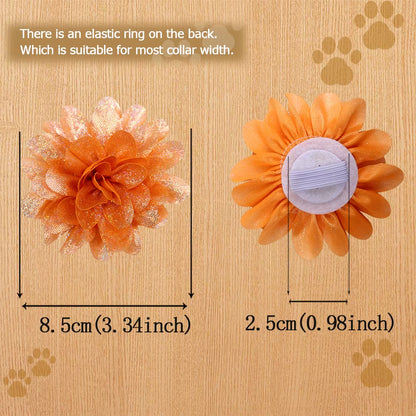 50Pcs Flower-Collar Spring Dog Supplies Slidable Dog Bow Tie Pet Collar Pet Dog Collar Charms Pet Products for Dogs Pet Bowties
